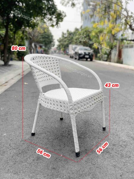 Kích thước của ghế nhựa giả mây cà phê ghế thúng bầu BGNGMBP007