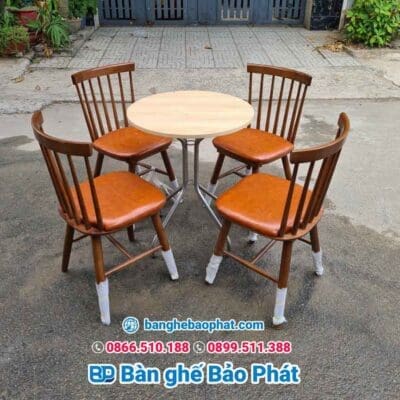 Bàn ghế gỗ cafe 7 nan (ghế 7 thanh tiện) - Ảnh 6