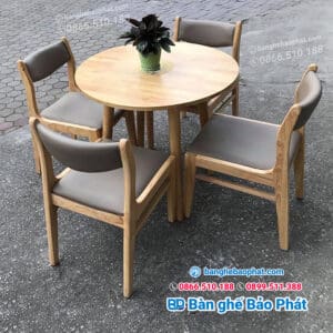 Bàn ghế bella gỗ nệm quán cafe 10 Ghế cafe bella