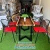 Bộ ghế sắt cafe bàn me tây 1m2 6 ghế sắt cafe bàn me tây