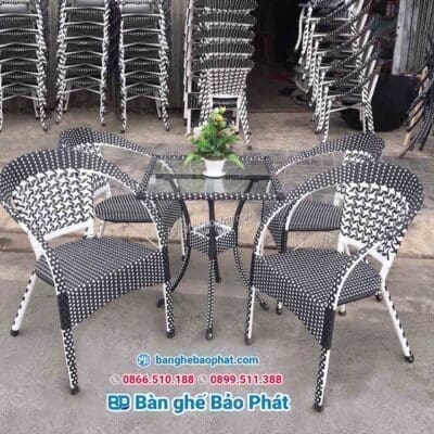ghế mây nhựa bông văn