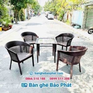 Bàn ghế mây nhựa đan hàng rào BGNGMBP008 6 ghe nhua gia may dan hang rao 2