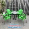 Bộ bàn ghế nhựa cafe ngoài trời chân inox BGNBP001 13 Bàn ghế nhựa cafe ngoài trời BGNBP001