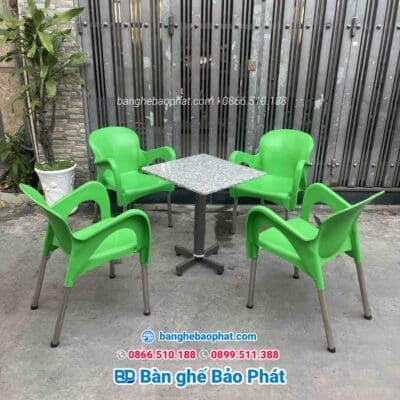 Bàn ghế nhựa cafe ngoài trời BGNBP001