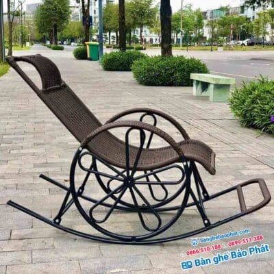 Ghế nhựa giả mây thư giãn bập bênh GNGMTGBP001 - Ảnh 3