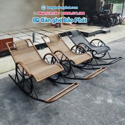 Ghế nhựa giả mây thư giãn bập bênh GNGMTGBP001 - Ảnh 2