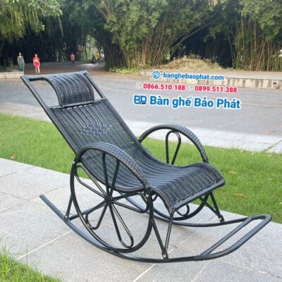 ghế nhựa giả mây thư giãn bập bênh