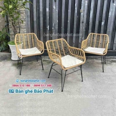 Bàn ghế nhựa giả mây cà phê BGNGMBP023 - Ảnh 4