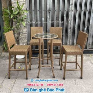 Bàn ghế bar nhựa giả mây Bảo Phát BGBNGMBP001 5 ghe bar nhua gia may gbngmbp001.1