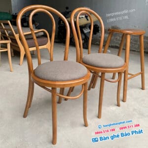 Ghế cafe gỗ thonet 18 có nệm