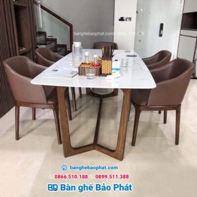Bàn ghế ăn ghế grace có tay