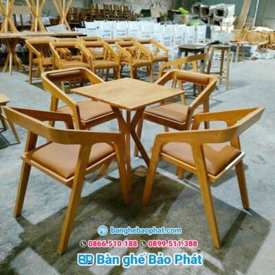 bàn ghế cafe gỗ katakana