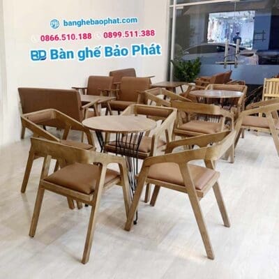 bàn ghế cafe gỗ katakana