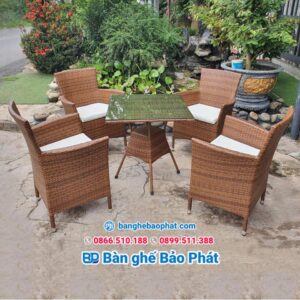 Bàn ghế diana nhựa giả mây BGCFNGMBP003