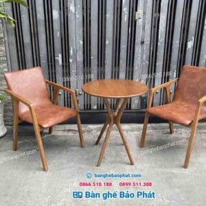 bàn ghế gỗ cafe hilary