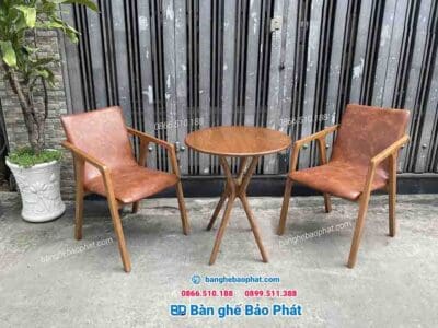 bàn ghế gỗ cafe hilary