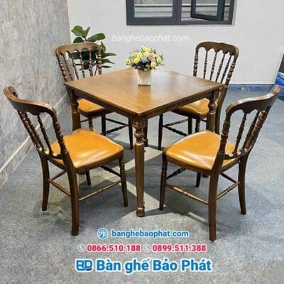 Bàn ghế gỗ nhà hàng cao cấp napoleon