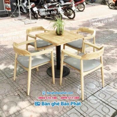 Bàn ghế hiroshima gỗ cao su