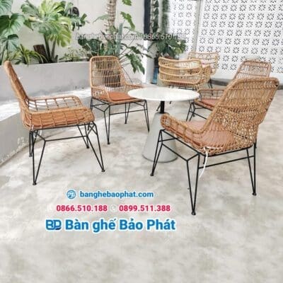Nơi bán bàn ghế nhựa giả mây sân vườn BGNGMBP038 cao cấp.