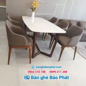 Bộ ghế Grace có tay gỗ nệm BGGBP024 9 bàn ghế phòng ăn ghế grace
