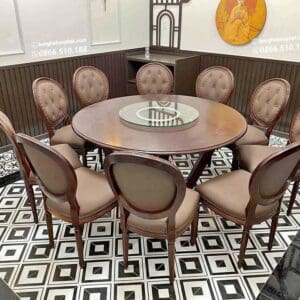 Bàn ghế nhà hàng phòng vip ghế louis không tay