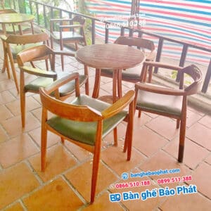 Bàn ghế gỗ Hiroshima tựa thấp BGGBP013 11 bàn ghế quán cafe gỗ hiroshima