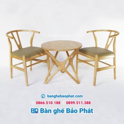 Bàn ghế wishbone gỗ nệm