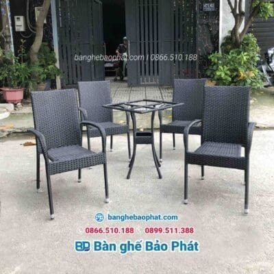 Bộ bàn ghế baso nhựa giả mây