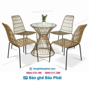 Ưu điểm của bộ bàn ghế cafe nhựa giả mây đẹp Bảo Phát BGNGMBP040