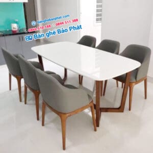 Bộ ghế Grace có tay gỗ nệm BGGBP024 10 Bộ ghế grace có tay phòng ăn