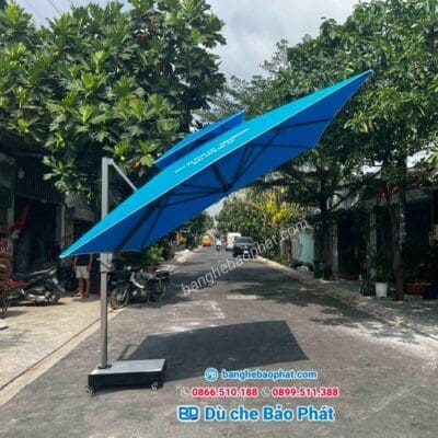 Dù che nắng lệch tâm nghiêng màu xanh nước biển