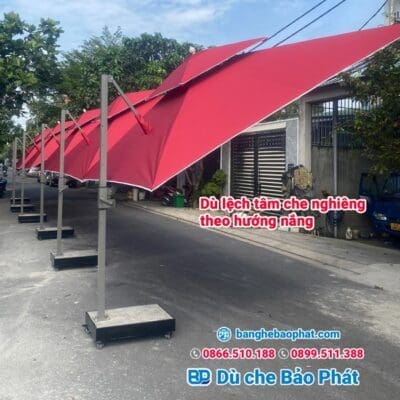 Dù che nắng tán dù nghiêng màu đỏ đô