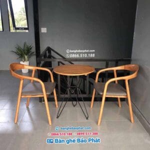 Bộ bàn ghế Neva gỗ nệm BGGBP022 10 Ghế gỗ neva có tay