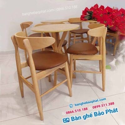 Ghế gỗ quán trà sữa luna