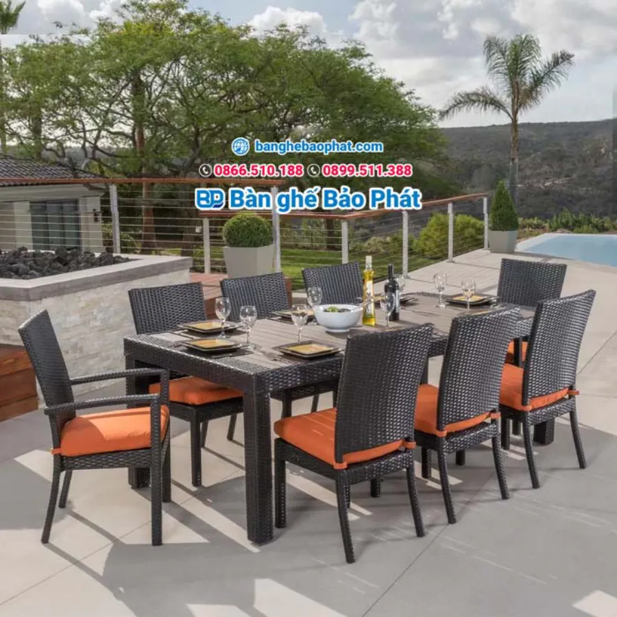 Ghế mây nhựa khung sắt thiết kế đẹp mắt