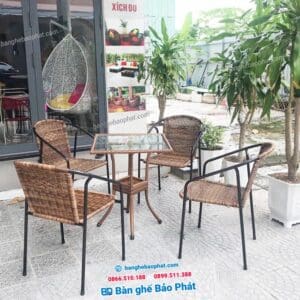 Ghế nhựa giả mây dây tròn ghế cocala