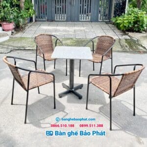 Ghế nhựa giả mây dây tròn