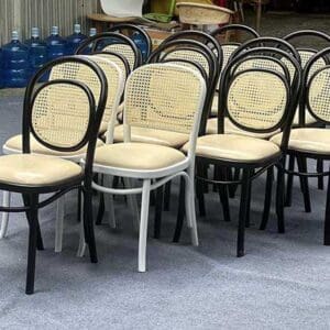 Bộ bàn ghế thonet 215R - Xưởng Bàn Ghế Bảo Phát. 8 Ghế thonet 215r tựa lưng đan mây