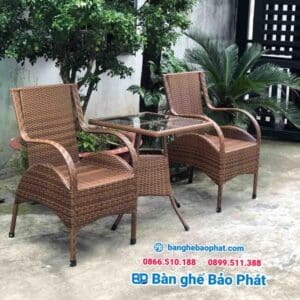 Bộ ghế vua nhựa giả mây Bảo Phát BGNGMBP026 7 Ghế vua nhựa giả mây giá rẻ