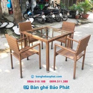 Ghế vuông nhựa giả mây