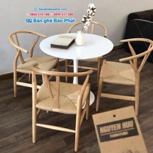 Bàn ghế wishbone BGGBP018 12 Ghế wishbone đan dây