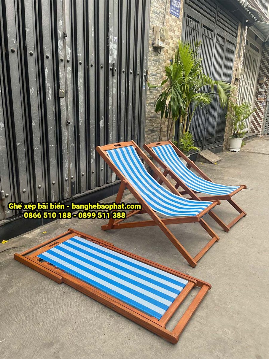 Ghế xếp bãi biển lưới textilene