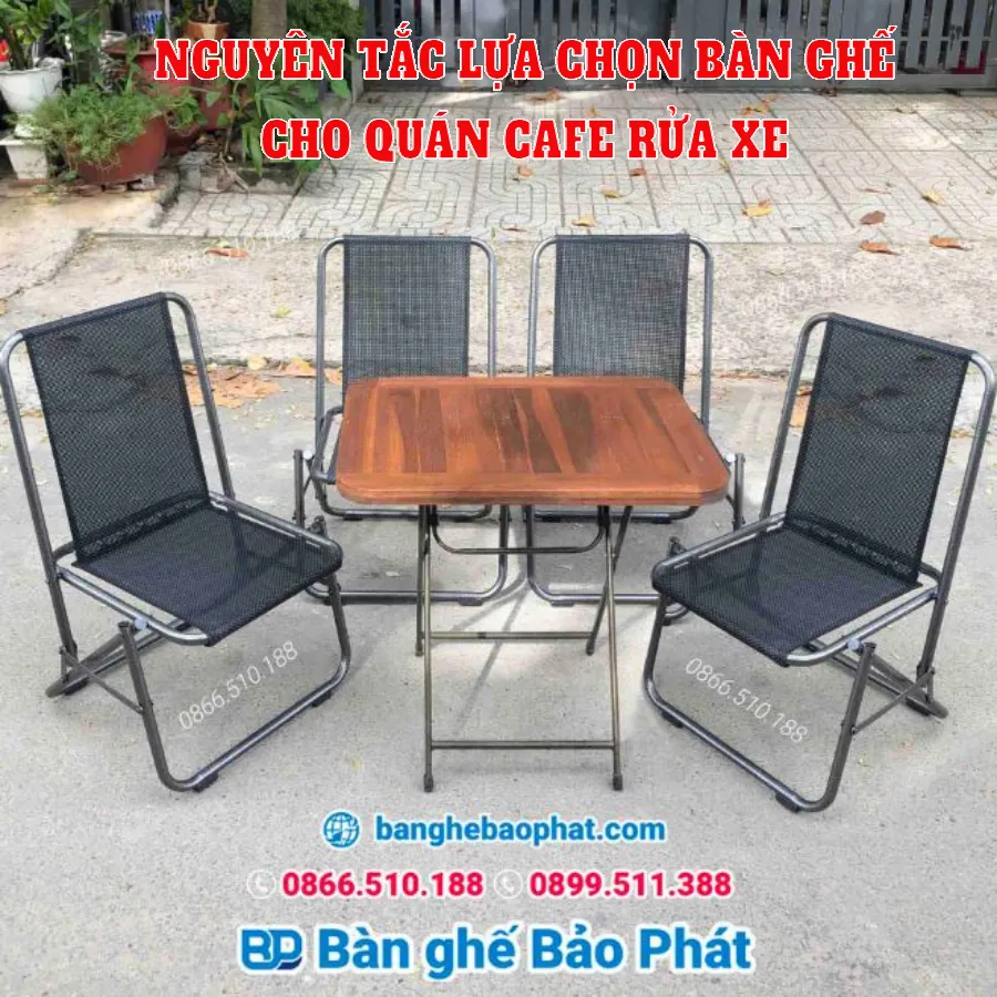 Nguyên tắc lựa chọn bàn ghế cho quán cafe rửa xe