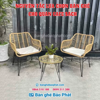 Nguyên tắc lựa chọn bàn ghế cho quán cafe sách