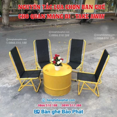 Nguyên tắc lựa chọn bàn ghế cho quán mang đi - take away