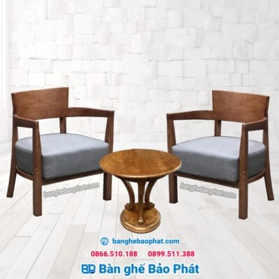 Sofa cafe starbuck gỗ nệm
