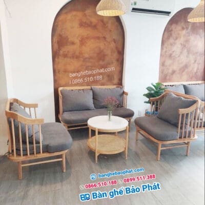 Sofa Fly phong cách Bắc Âu gỗ nệm