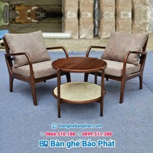 Sofa gỗ nệm quán cafe