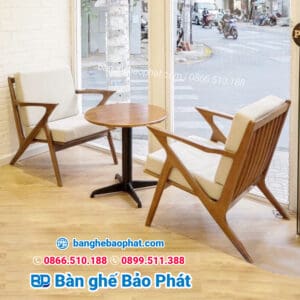 Sofa cafe gỗ chữ Z 10 Sofa Z quán cafe