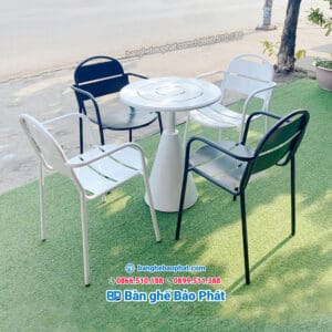 Bàn ghế sắt sơn tĩnh điện ngoài trời BGCBP018 7 Ghế sắt sơn tĩnh điện ngoài trời BGSBP018